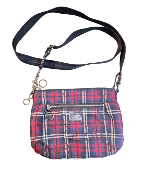 Coach Handbags - Coach Poppy Plaid Tartan Crossbody Shoulder Bag - Red and Black